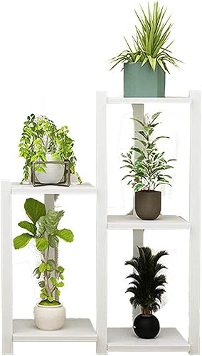 ATAAY Plant Stand, Plant Stand 5 Tiers Wood Plant Shelves Flower Plant Holder Multifunction Home Garden Plant Pot Stand Removable Organizer Living