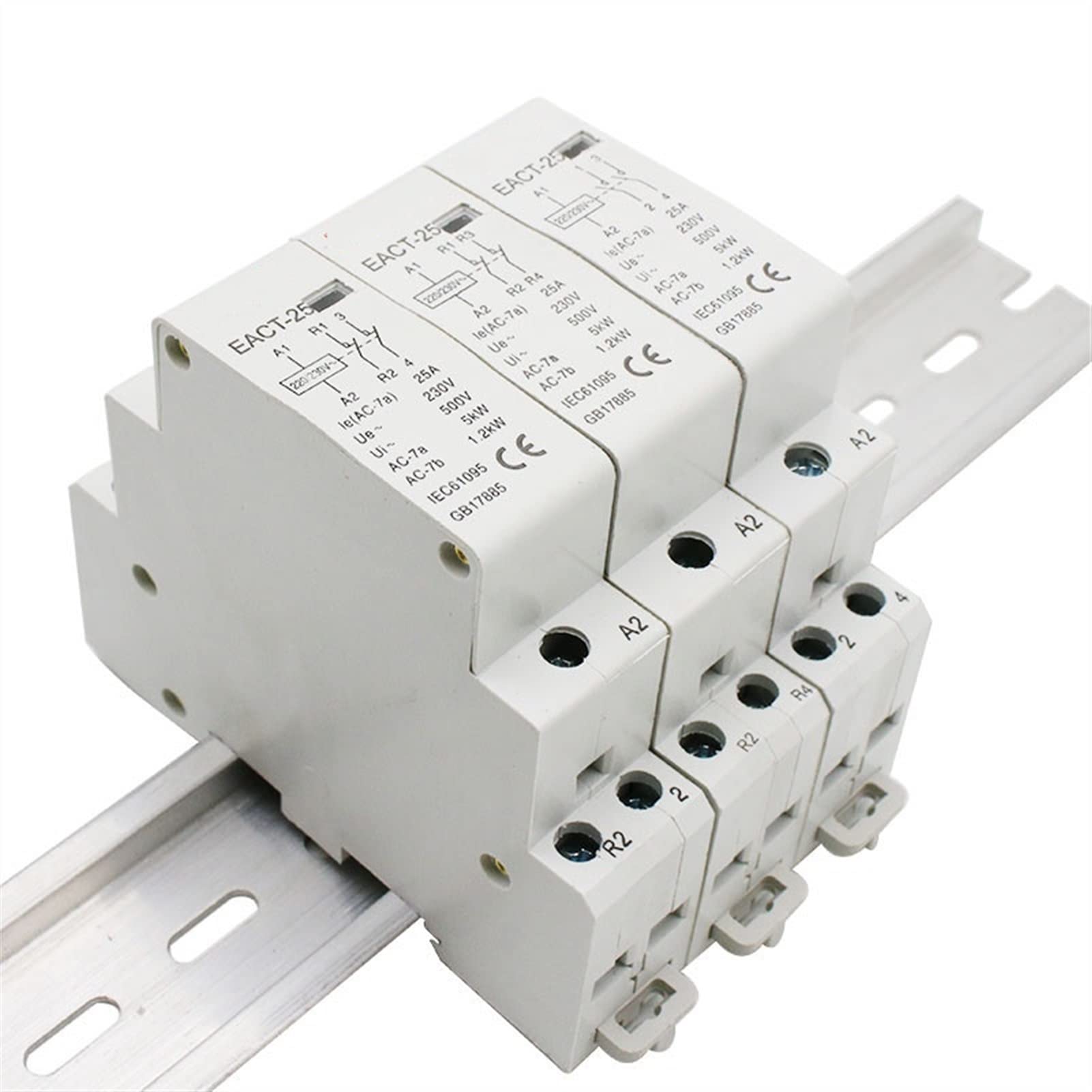 Contactor 2p 16a 20a 25a 1na 1nc 2na 2nc CA 220V 230V 50/60Hz Contactores modulares for hogar, Montaje en riel DIN, for Casas Inteligentes, hoteles(2p 20a 2nc)