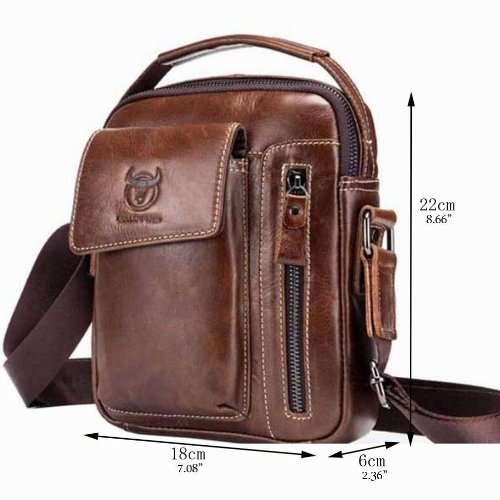 Bolso Bandolera De Hombro De Cuero De La Vendimia para Hombres Mujeres Titular del Teléfono Estuche De Viaje Negocios Paquete Monedero De La Correa Satchel Sling Pecho Bolsa