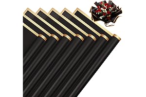 RowinsyDD Black Flower Wrapping Paper: Enhance Floral Bouquets with Elegance