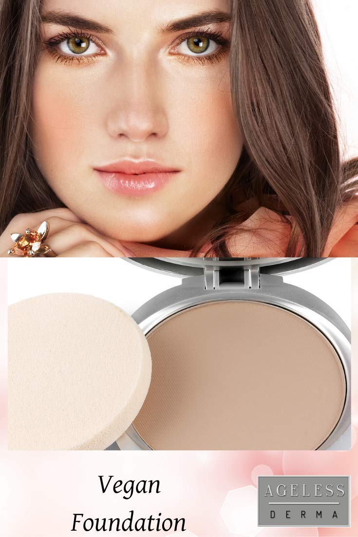 Natural Mineral Makeup Foundation- A Healthy Full Coverage Vegan Pressed Powder. Made in USA (Bare Beige) - Image 4