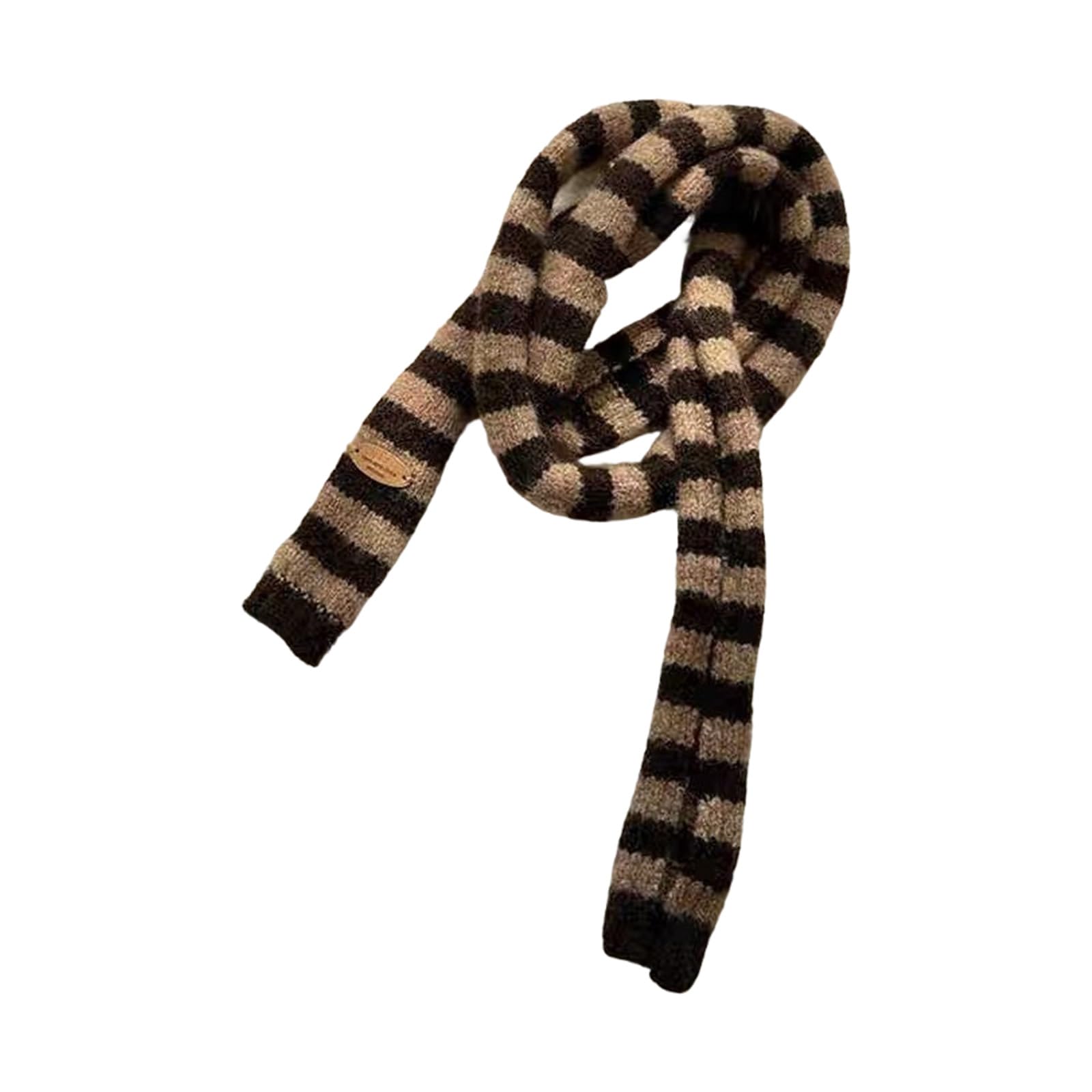 MICFENY Thin Scarf Lightweight Ribbed Texture Neckerchief Fashionable Unisex Neck Wrap Scarf For Cold Weather