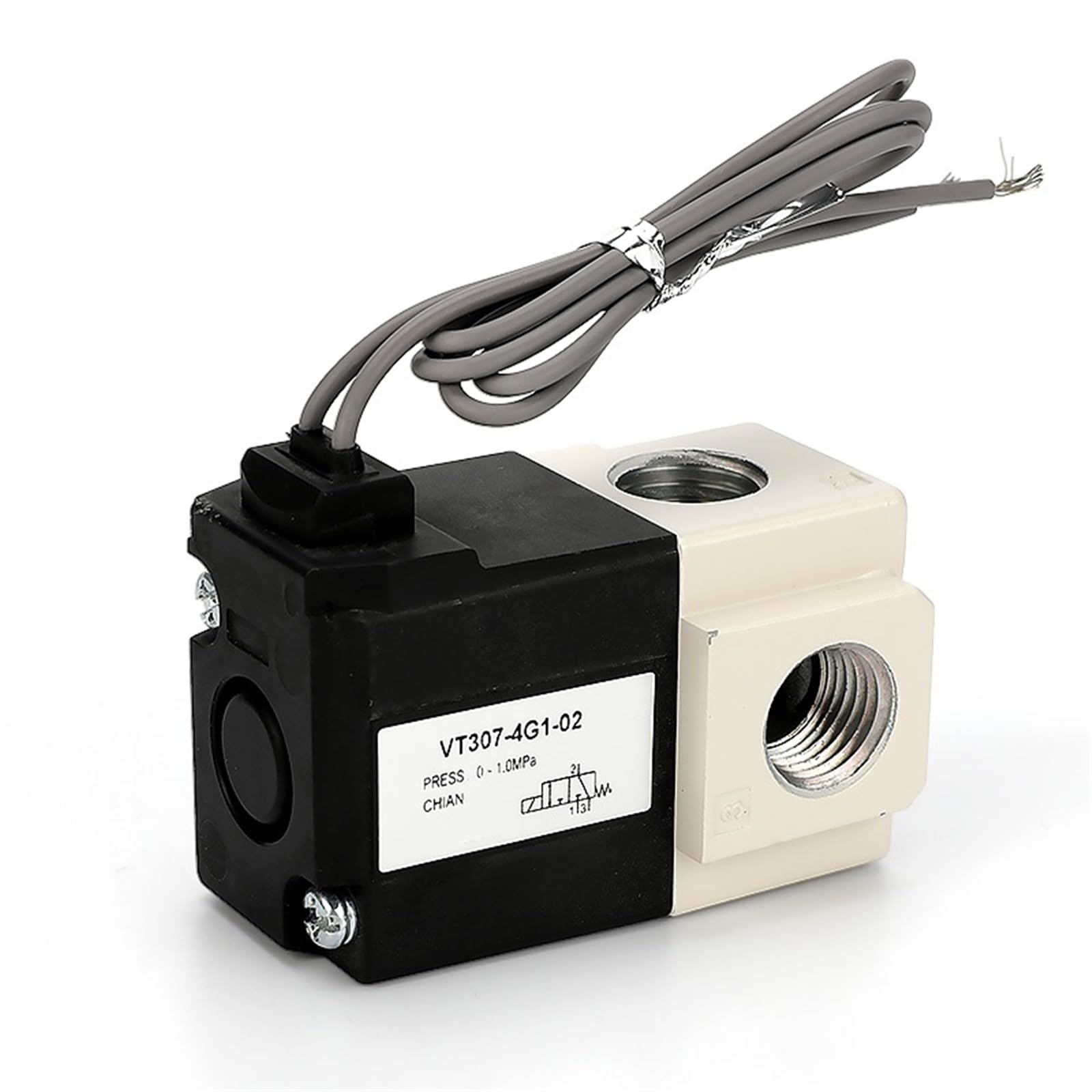 3/2-Wege-Pneumatik-Vakuum-Magnetventil, vorgesteuert, Frequenz, direktwirkend, 2 Positionen, 3 Wege, 220 V, 24 V, 12 V, VT307V(With 8mm fitting)