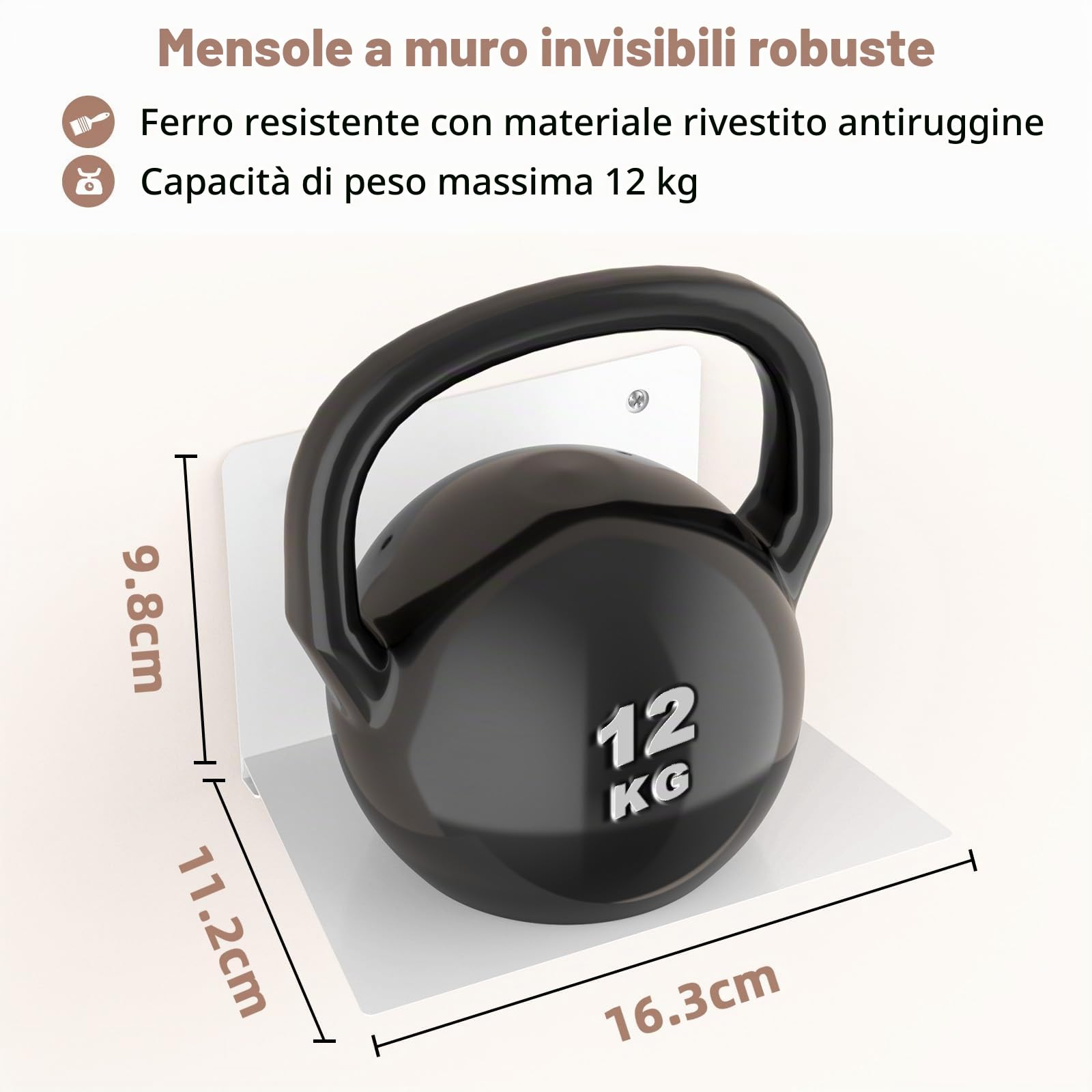 Mensole Invisibili per Libri, Mensole per Libri Metallo, Set di 6 | Scaffale a Muro Bianche Moderne per Camera da Letto e Soggiorno, Scaffale Libreria Robusti Ufficio, Aula