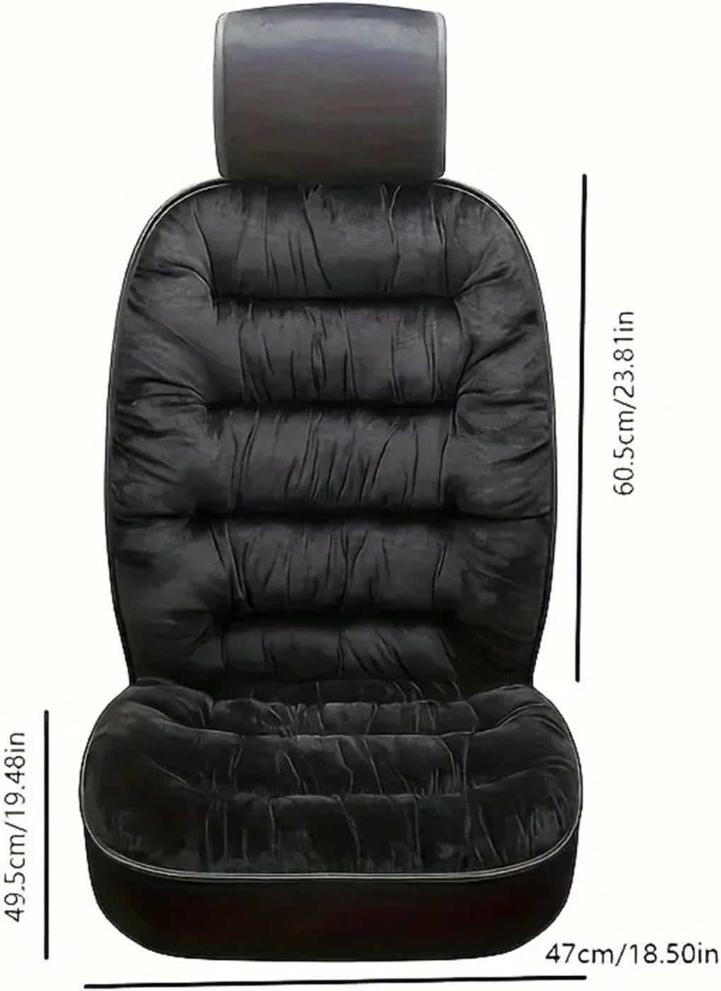 SBR ウェット 防水 フロント シートカバー – GORDON MILLER シートカバー車 高級プラッシュカーシートクッション - 厚手で暖かいフロントシングルシートカバー1枚、背もたれ付き、ユニバーサルフィ