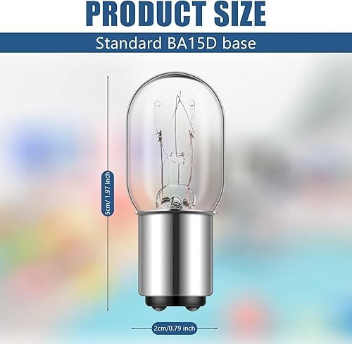Miniatura 2 de Bombilla incandescente para máquina de coser compatible con máquina de coser con base de empuje, 15 W, 120 V (3 piezas)