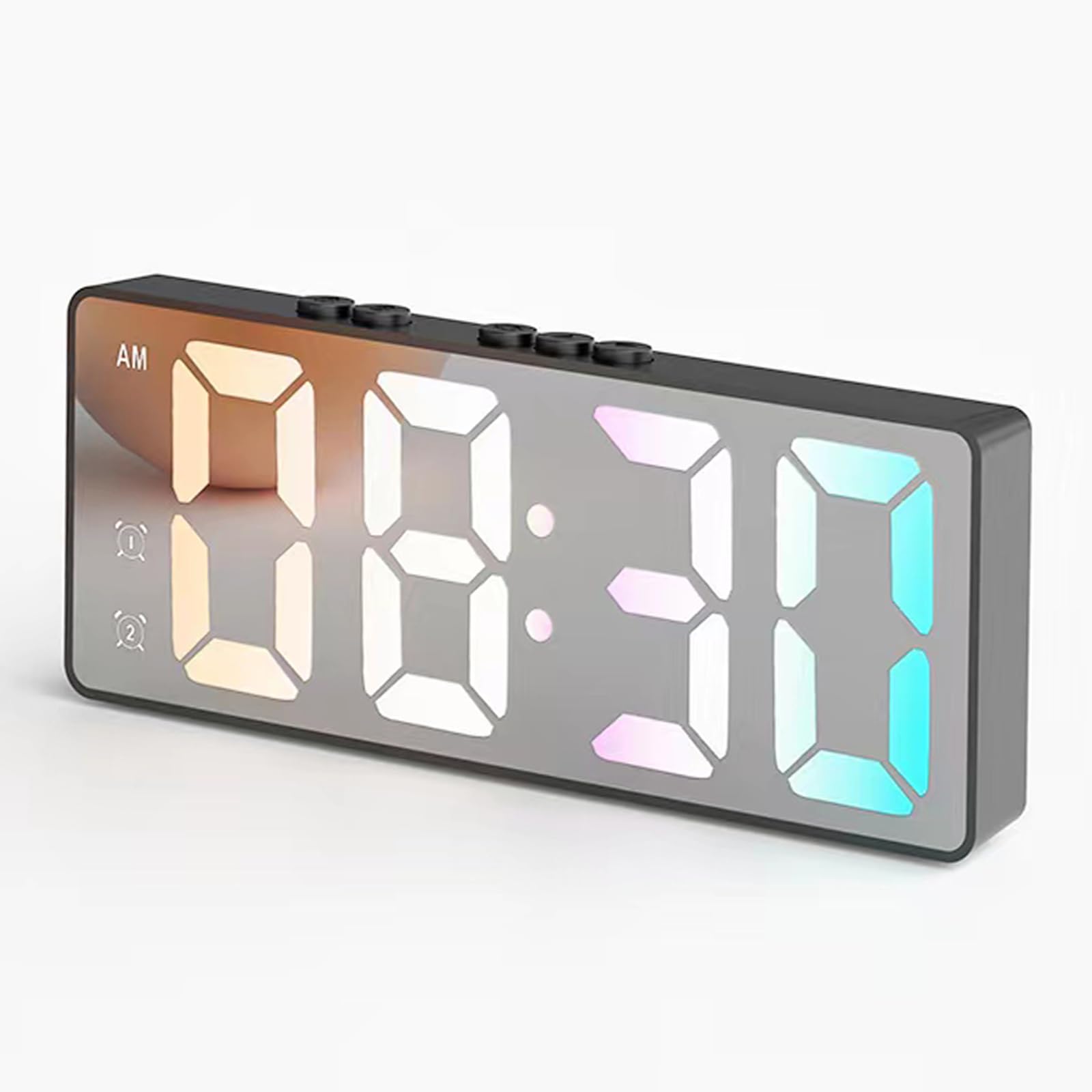 Peakeep Digital Alarm Clock showing time 08:30 AM with colorful LED digits.