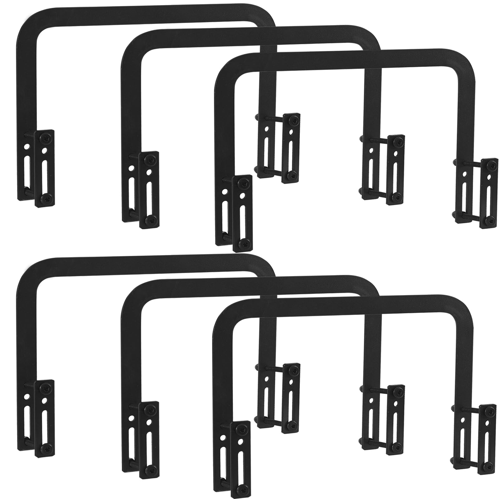 NXN-HOME Mattress Slide Stopper, 6 Pcs Metal Mattress Retainer Bar for Adjustable Beds, Mattress Holder in Place to Keep Mattress from Sliding, Metal Mattress Stabilizers for Metal Bed Frame, Black