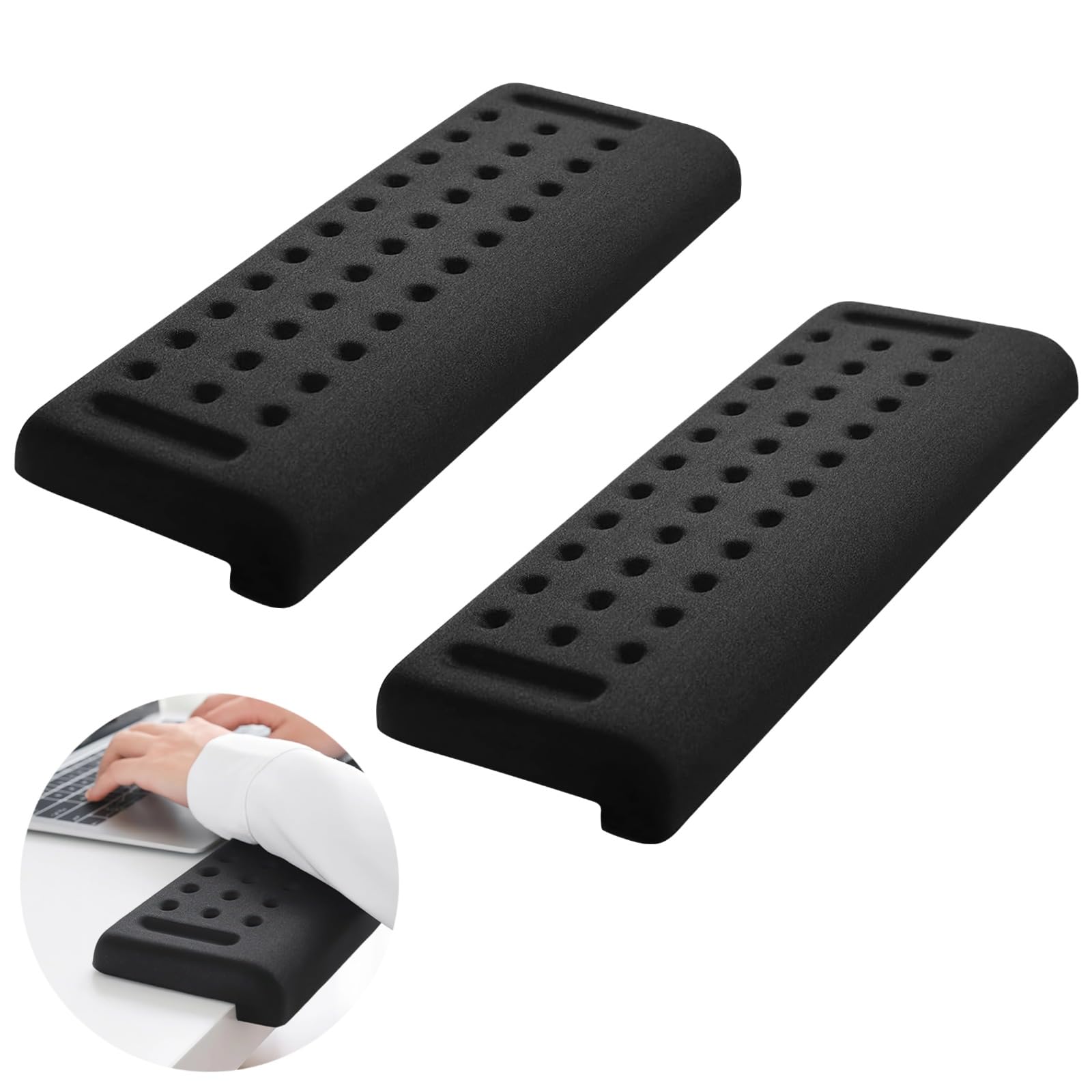 2 poggiapolsi ergonomici per tastiere, in memory foam, per il bordo del tavolo, poggiapolsi antiscivolo, rivestimento in tessuto, migliore postura, per ufficio e gaming