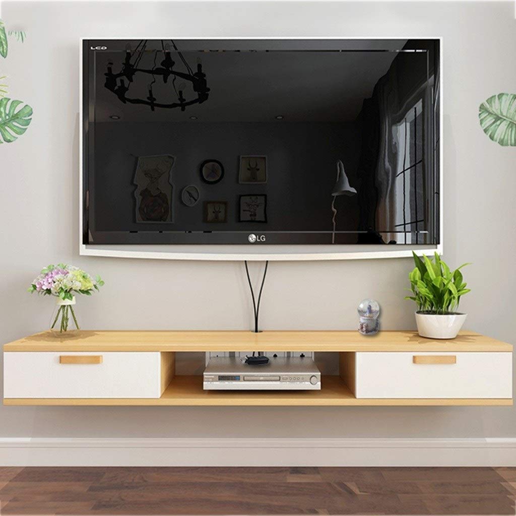 Supporto TV Supporto da Parete Console per TV Armadietto portaoggetti Lettore Dvd/Blu-Ray Box TV satellitare Scatola per Cavi Galleggiante Ripiano per Montaggio a Parete (Colore: A
