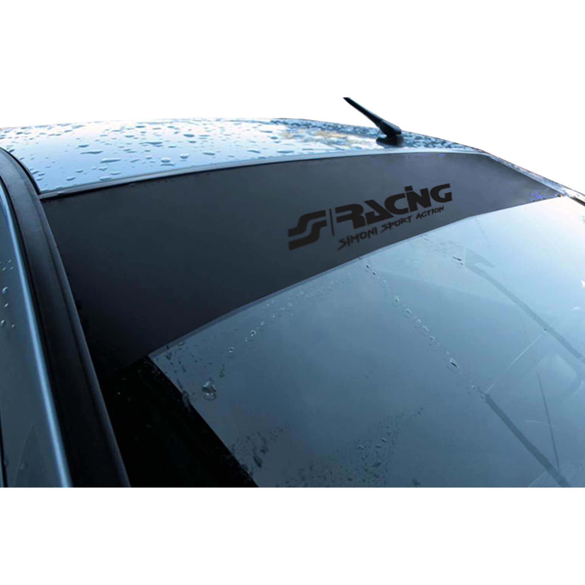 Simoni Racing FPN1 Fascia Parasole Adesiva 150x24 cm Nera Opaca PVC Universale per Auto