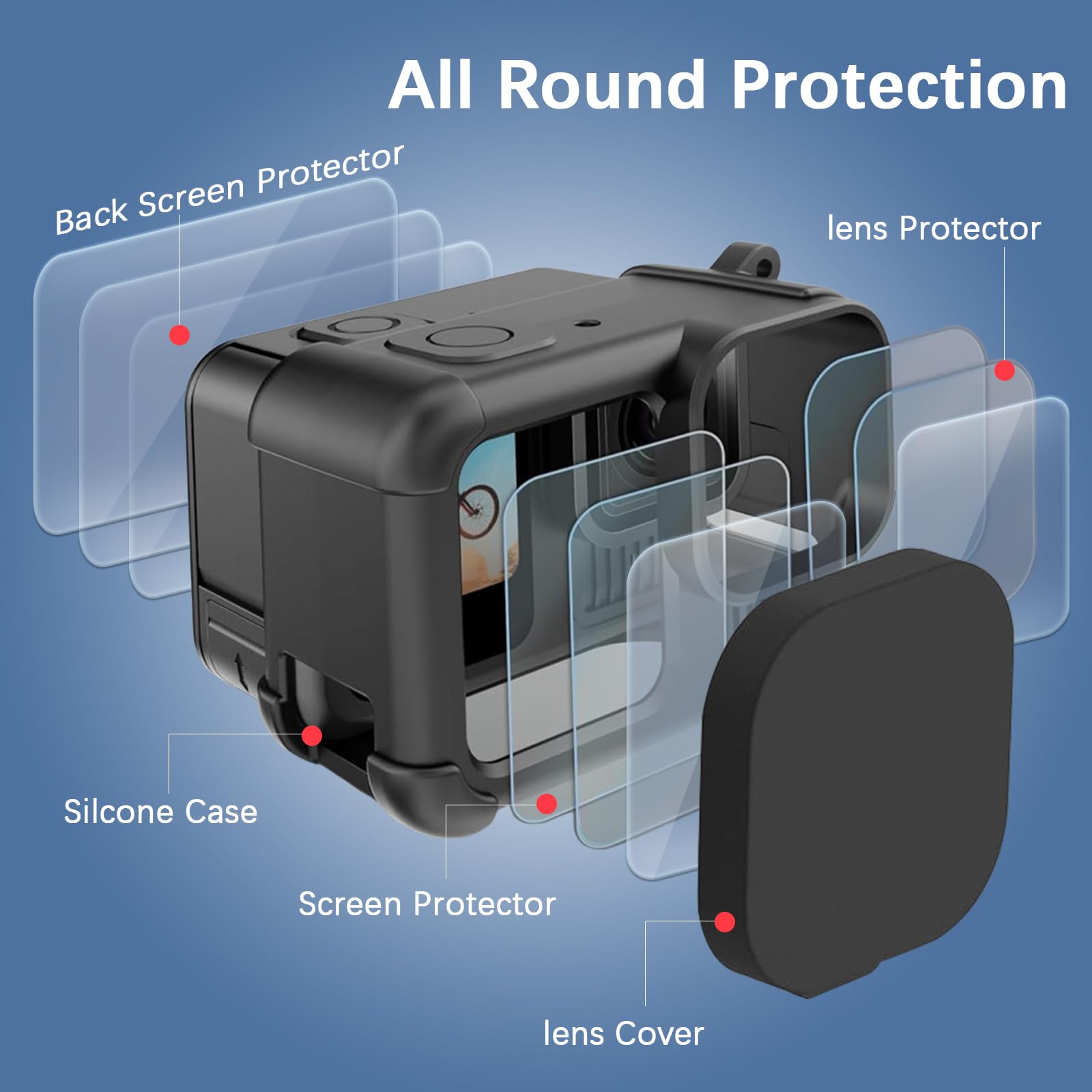 Thoquene 10 sztuk akcesoriów do Gopro Hero 13 Black Set