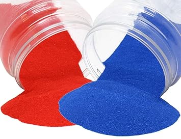 Quantum Retail Sugar Size Crystal/Quartz Silica Sand for Home and Garden Decor; Aquarium Substrate; Terrarium, Aquarium Decorative Sand (1 KG Red Sand + 1 KG Blue Sand)