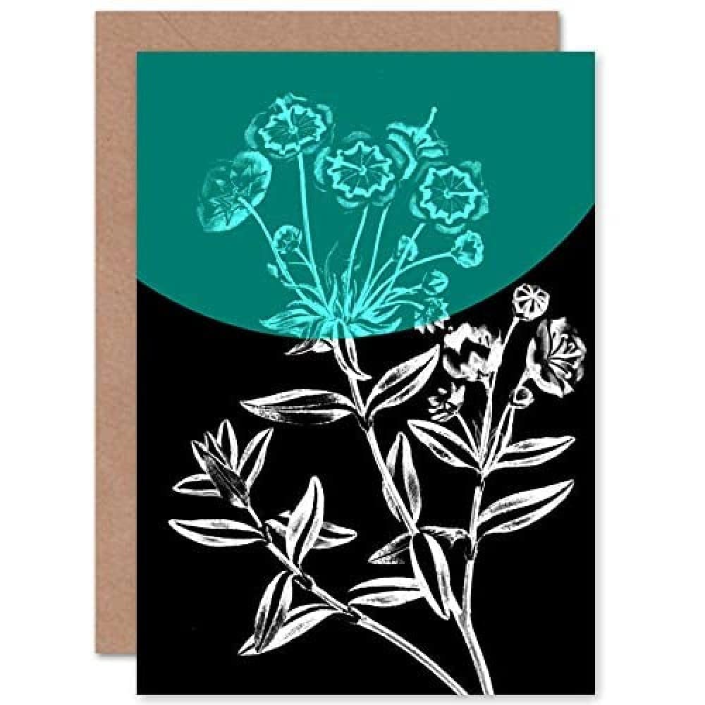 Wee Blue Coo Colour Pop Circle Teal Greeting Card With Envelope Inside Premium Quality