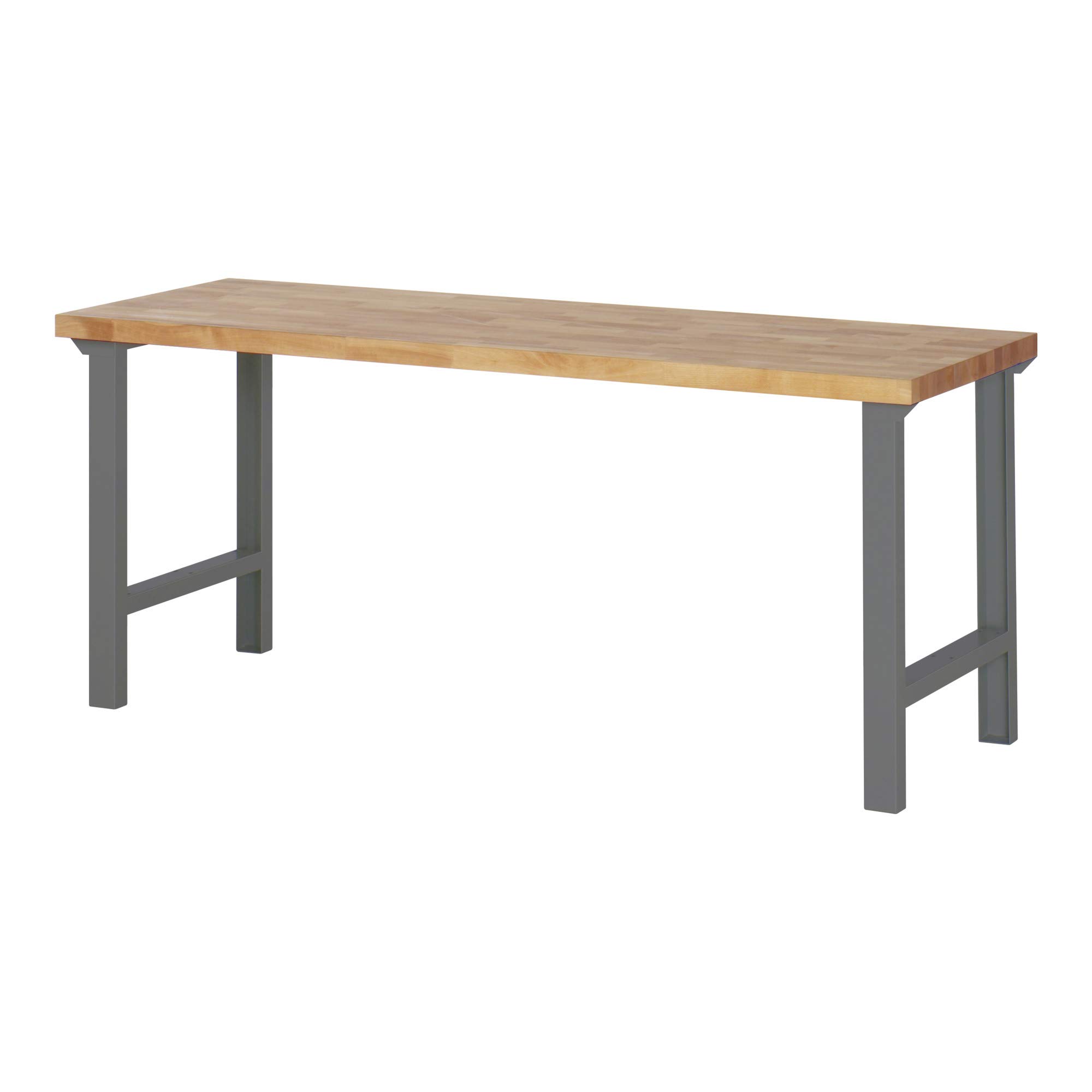 STIER Werktisch Premium, 2000x700x840 mm, robuste Konstruktion aus Stahl und Buche, umweltfreundlich pulverbeschichtet, ideal für Werkstätten und Heimwerkerprojekte, vielseitige Montagewerkbank
