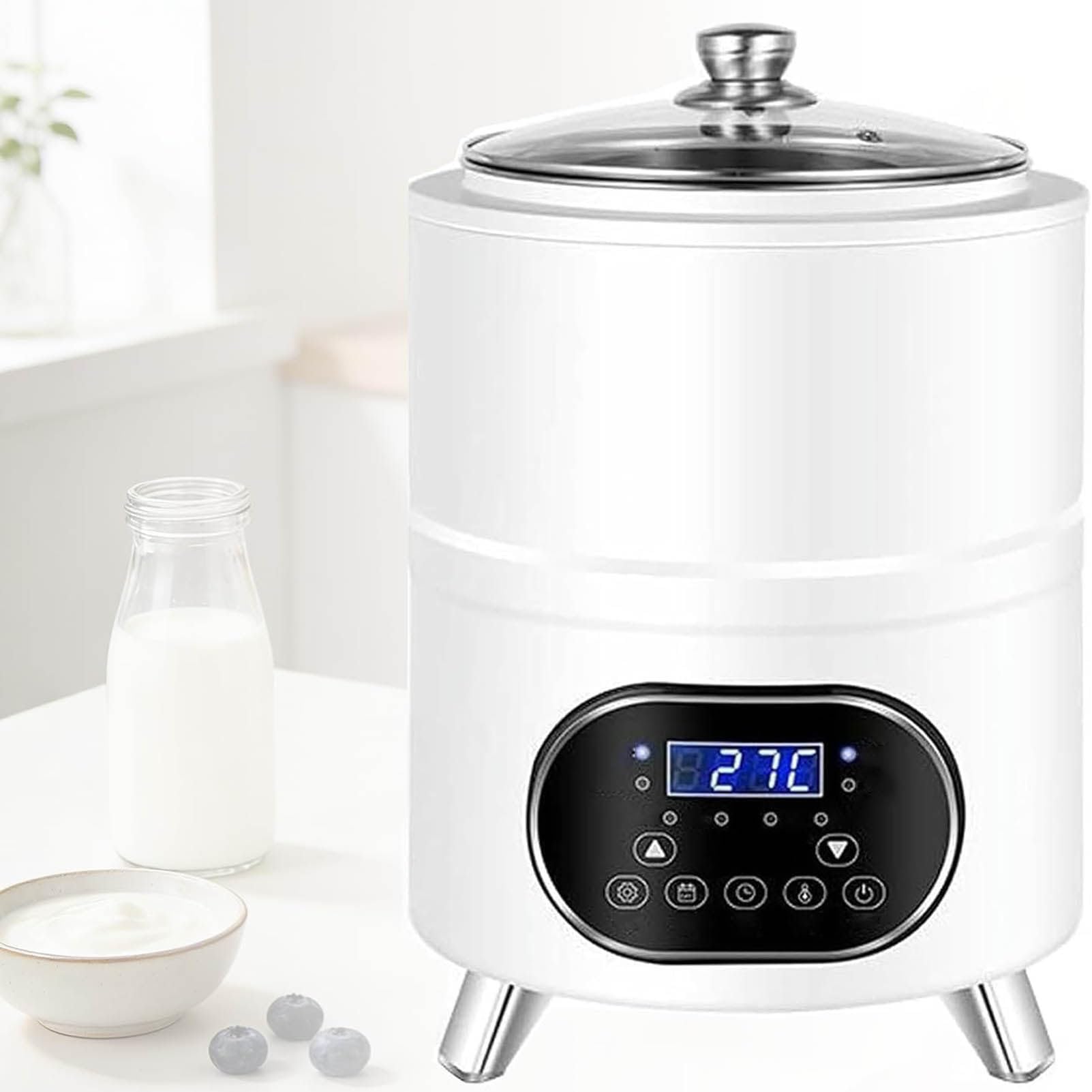 LJLYYDS Commercial Yogurt Maker Yogurt Fermentation Machine Automatic Yoghurt Maker Machine with Time and Temperature Control Probiotic Yogurt Maker for Yogurt Cheese Natto White-12L