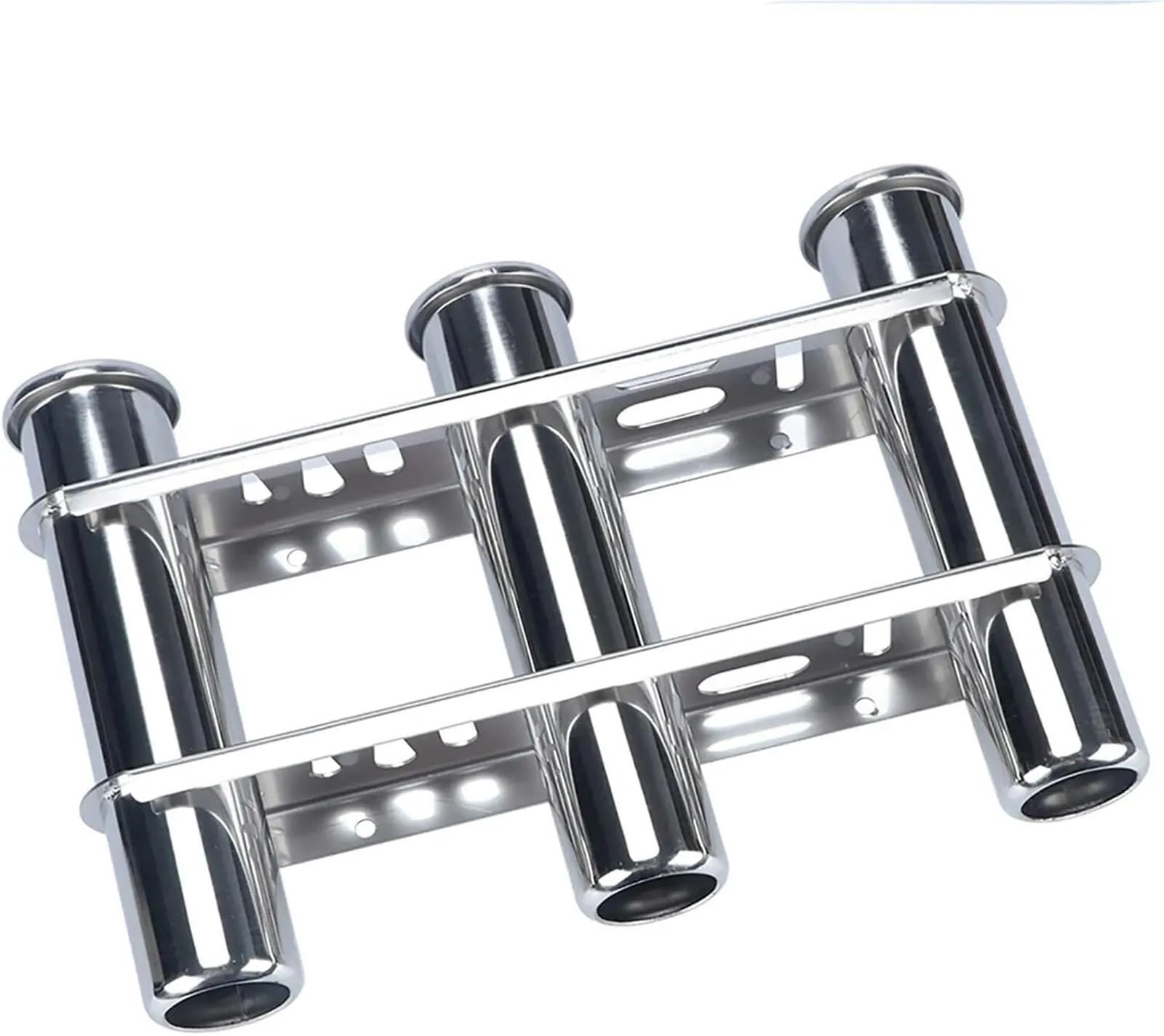SUBLXPoten Stainless Steel Fishing Rod Holder Marine Boat Yacht Accessories Stainless Steel 3 Tube Fishing Rod Storage Holder Rack & Organiser
