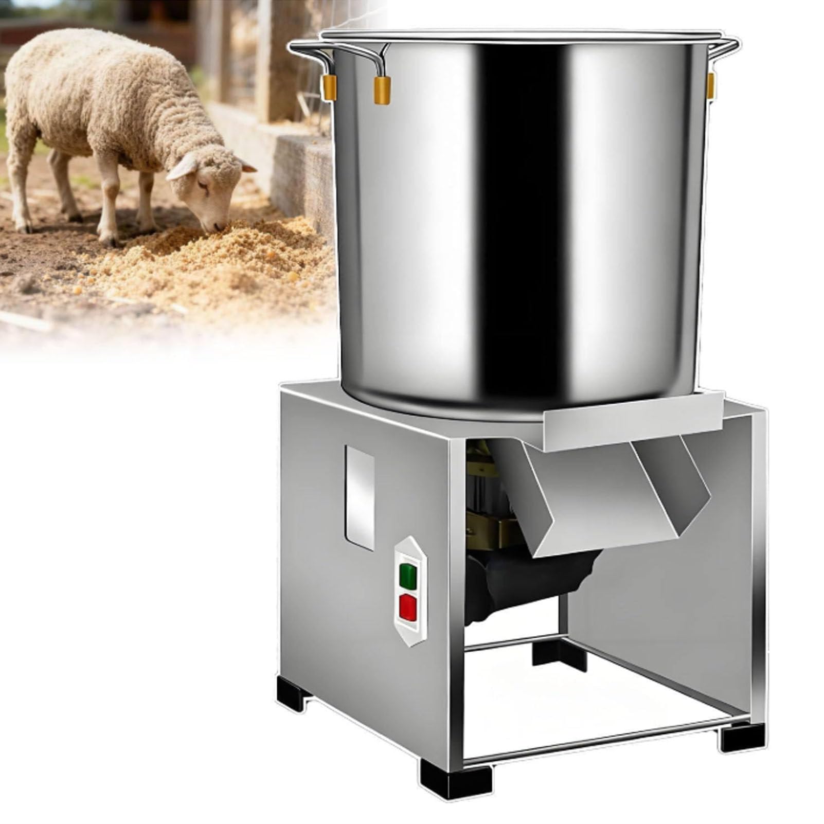 Hydravex Poultry Feed Processing Chopper, Small Household Poultry Feed Processor, Grinder, Stainless Steel Grinder, 50-150Kg/H Fast Slicing for Efficient Feeding of Chickens, Ducks 1500W