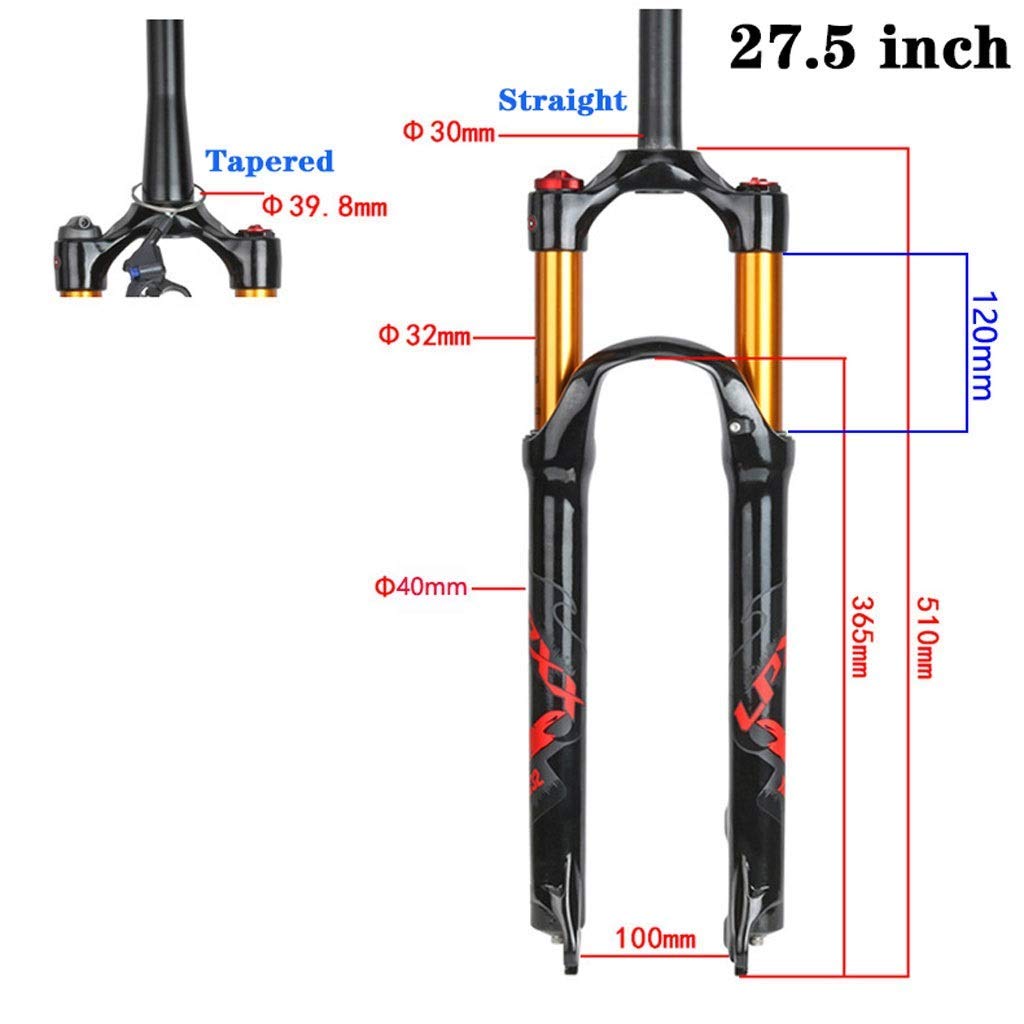 Horquilla Delantera MTB 26 27,5 29 Pulgadas Aleación de Aluminio Ultraligera 120mm Suspensión de Bicicleta de Viaje Horquillas de Aire Amortiguador
