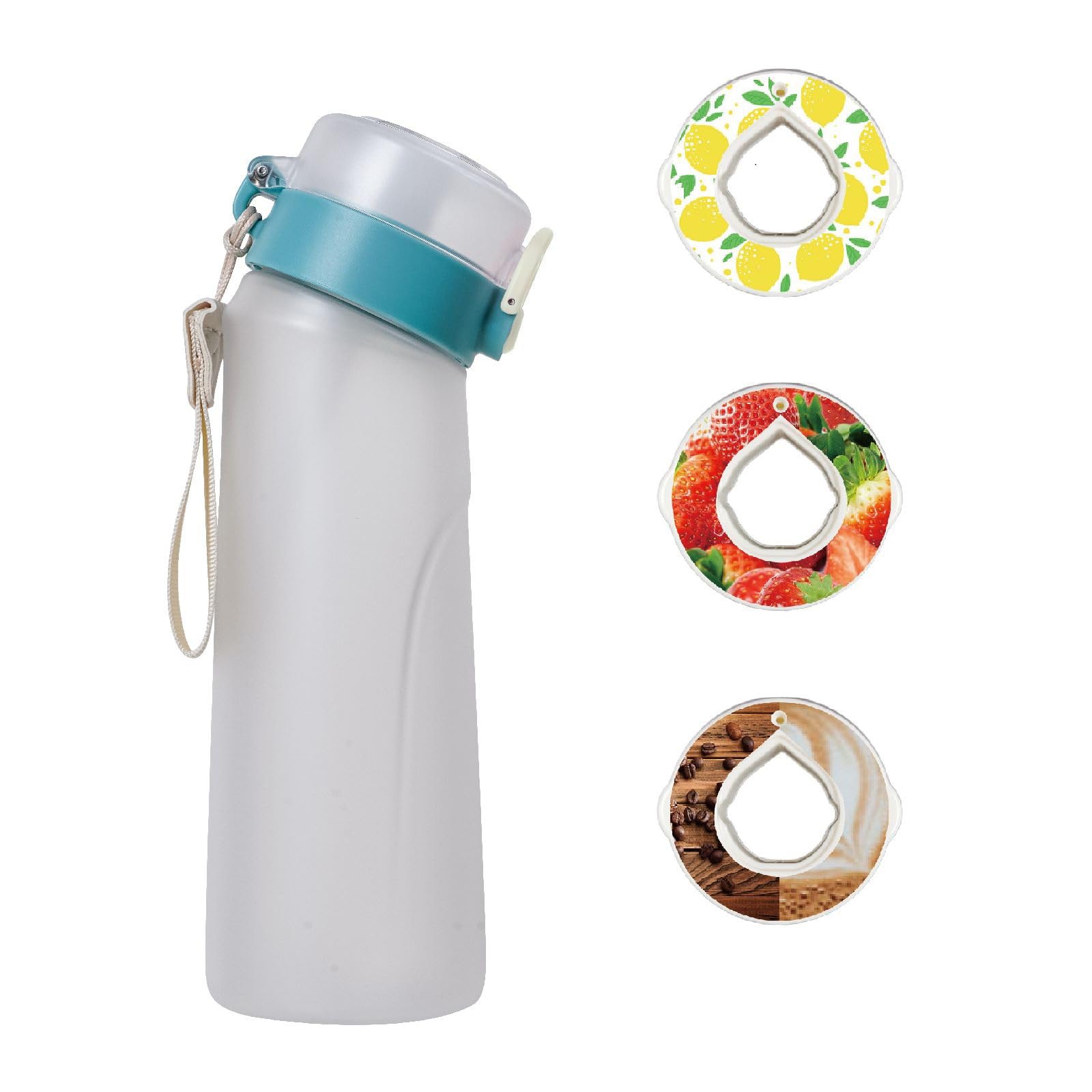 Air Water Bottle Up grade version Flavor Pods, Leak Proof Water Bottle with Straw, Gym Water Bottle, Sports Water Cup,Water Bottle Big 750ml (transparent)