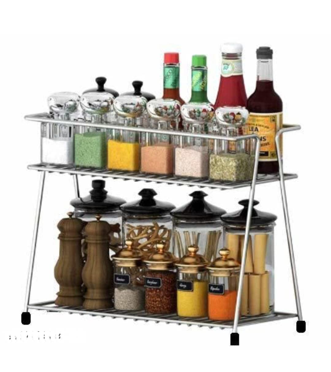 Cri8Hub Stainless Steel Multipurpose Freestanding Dish Rack With 2 Layer Rack For Kitchen, Storage Shelves For Kitchen Cabinets, Shelves For Kitchen Rack (Spice Rack, Tiered Shelf) (B0C3Z1ZNHB) Amazon Price History, Amazon Price Tracker