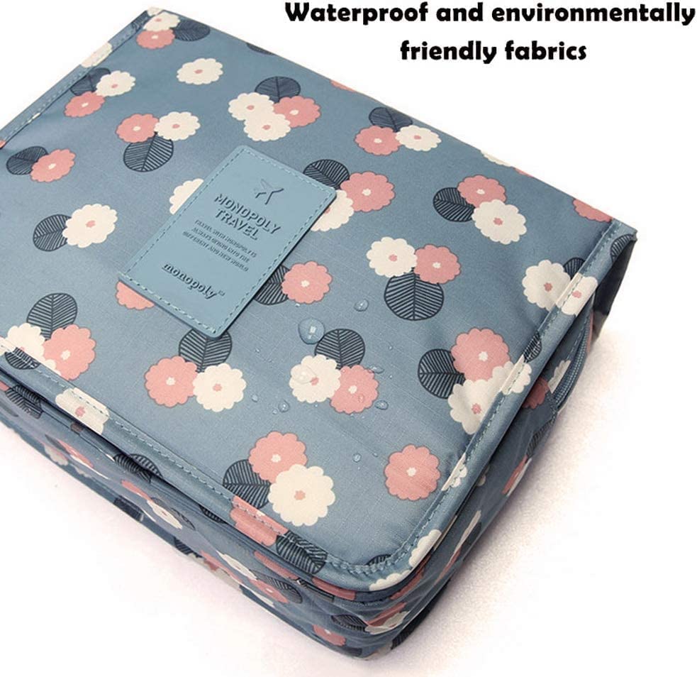 krupanidhi Hanging Travel Toiletry Kit Bag Cosmetic Make up Organizer Multifunction Portable Makeup Pouch for Women and Girls Waterproof Ladies Case Travelling Storage Inner Ware Bag,1pcs 1