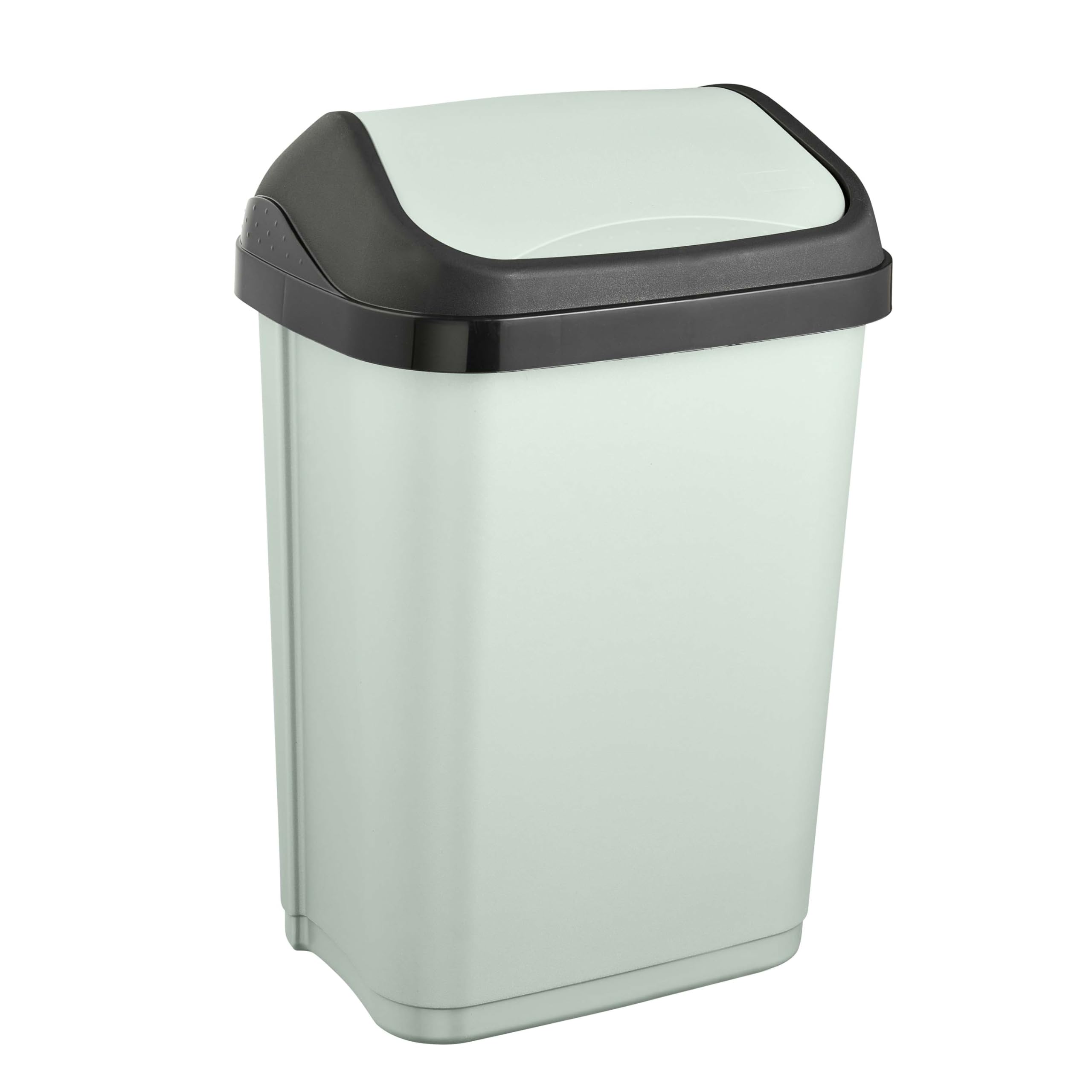keeeper swantje Mülleimer mit Schwingdeckel, 10 l, 25,5 x 19 x 38 cm, Grün (Soft Green)