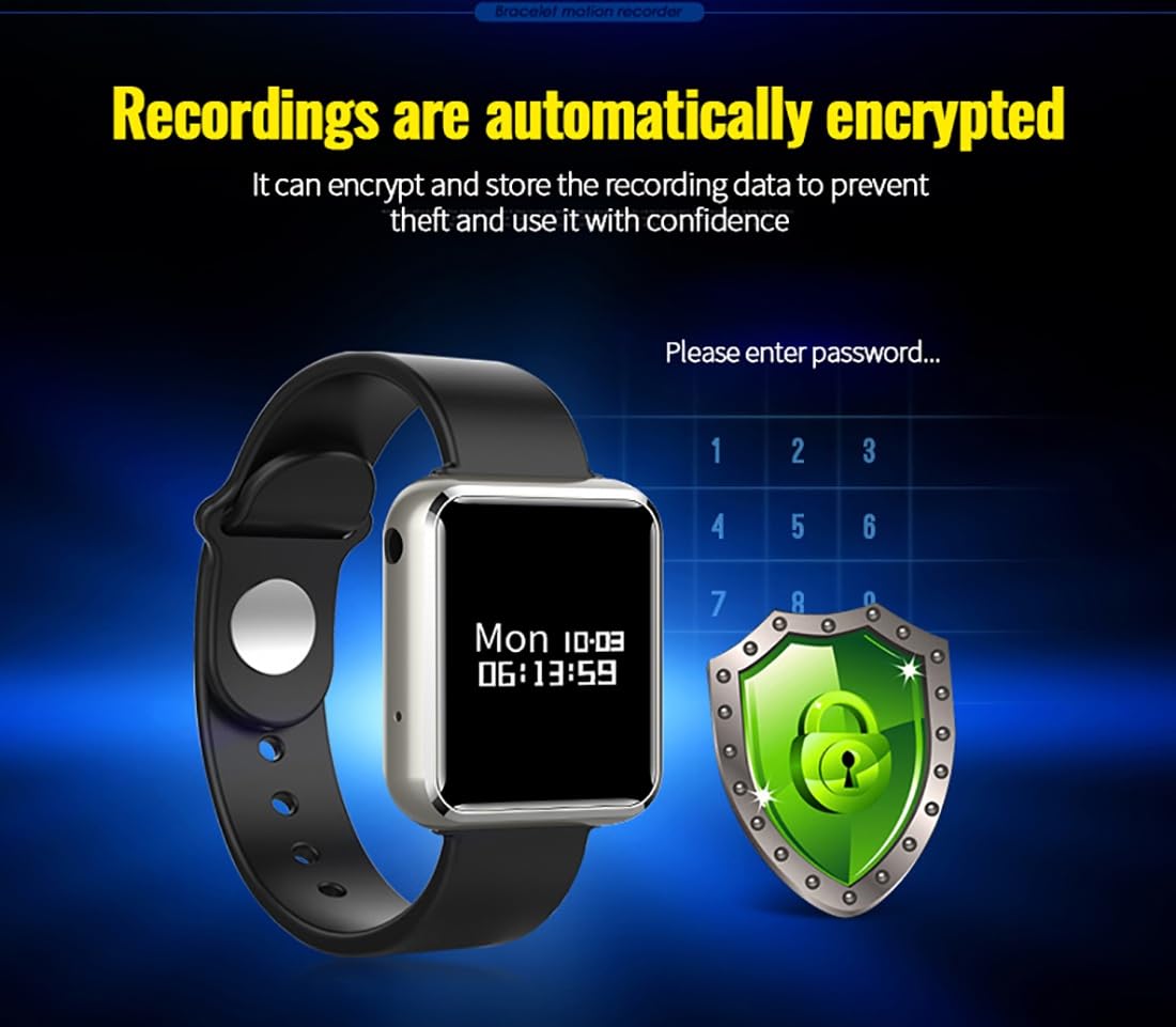 Registratore Voice Recorder Watch，racciale Registratore Digitale Braccialetto Di Registrazione HD Registratore Multifunzione Riduzione Intelligente Del Rumore Conferenza, Conferenza, Intervista ( Colo