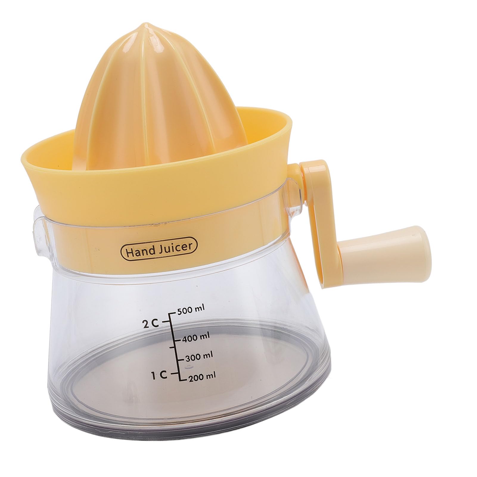 Manual Citrus Juicer Hand Crank Juicer Spiral Pressing 500ml Capacity with Anti Slip Silicone Base for Oranges Lemons Limes Grapefruits