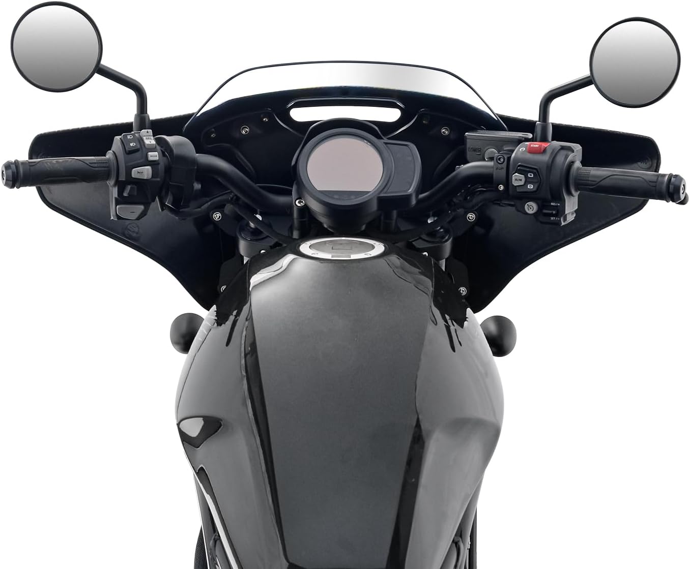 Motorcycle Windshield Windscreen Headlight Cover for CM1100 CMX1100 Rebel 2021-2026 Wind Shield Screen Deflector Visor, Matte Black+Clear