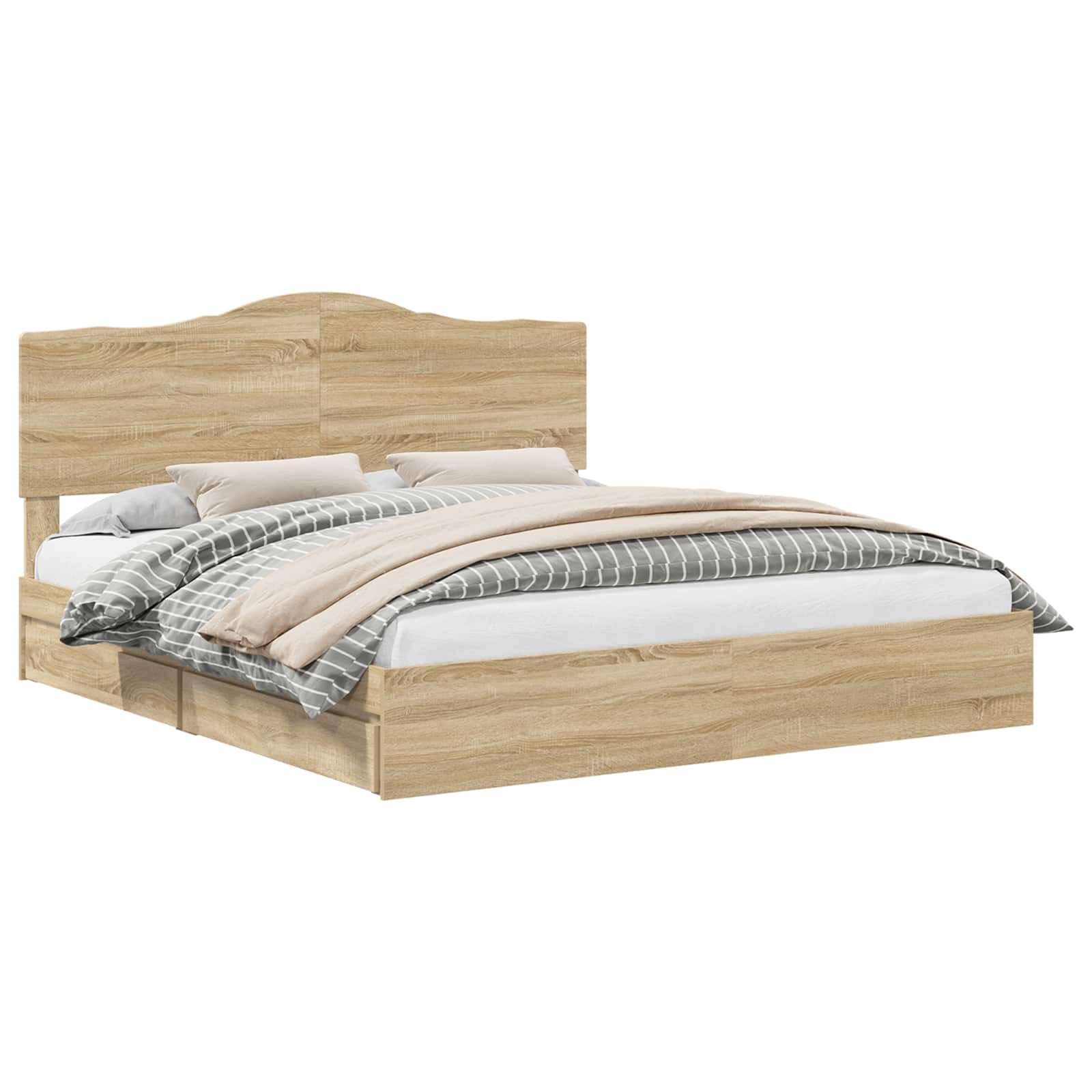 Madera con cajones dormitorio moderno Roble Sonoma 180 x 200 cm