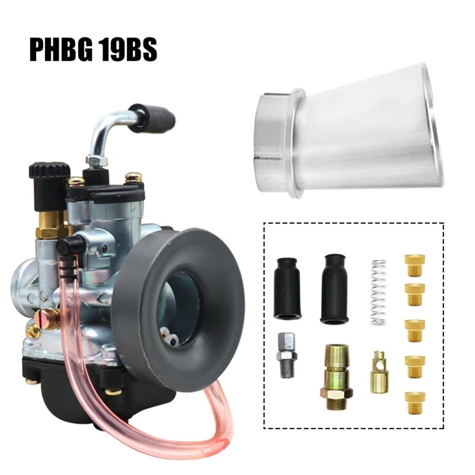 Carburador for motor de 50-100 cc, 2 tiempos, 19 mm BS, 21 mm BS, modelo D/E/L/L/O/R/T/O con filtro de aire(19BS Set)