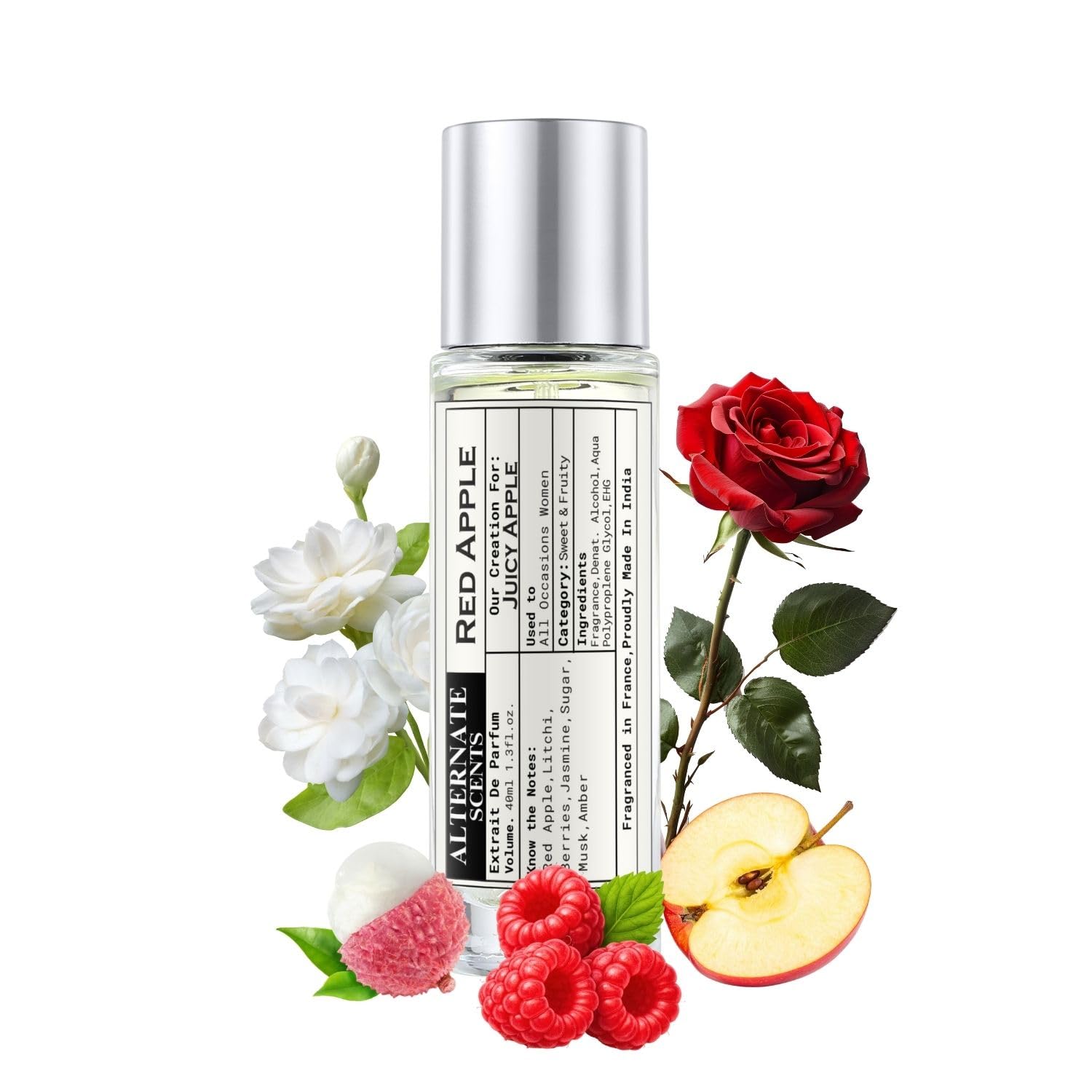 Alternate Scents RED APPLE 40ml Long Lasting Perfume For Women|Strong&Long Lasting with 30% Oil Concentration|Sweet Fruity Gourmand|Fragrance From France |Made In India|-image-26
