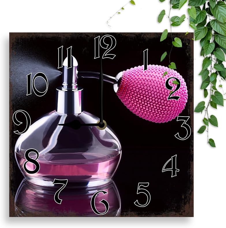 Miniatura 2 de Relojes de pared de perfume, funciona con pilas, silencioso, sin tictac, reloj redondo decorativo para el hogar, cocina, sala de estar, oficina,
