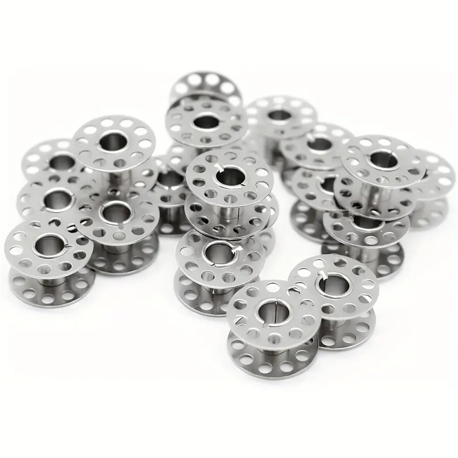 Juego de 25 bobinas preenrolladas para máquina de coser de acero inoxidable resistente para todas las máquinas de coser de mano, máquina de bordar