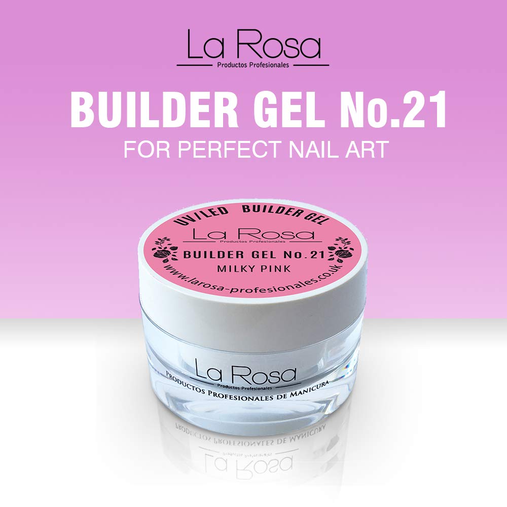 La Rosa ŻEL budujący UV/LED MILKY GLASS - Mleczno-różowy żel budujący do paznokci - 30 ml