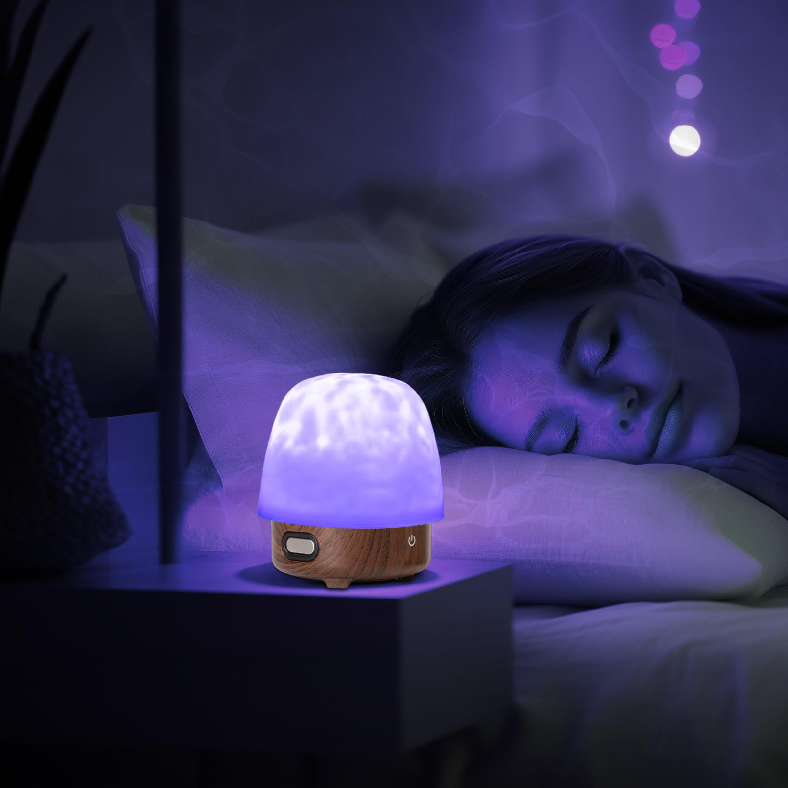 Lámpara Luna Luz Nocturna Regulable, Iluminación Ambiental y Control Remoto