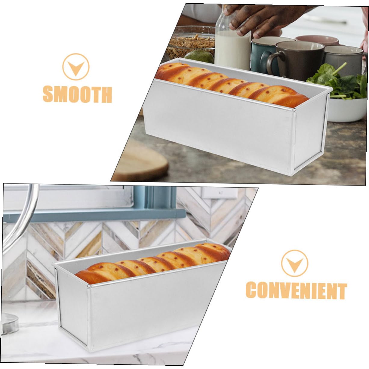 Toyvian Loaf Tin mit Abdeckung Brotbackform mit Glattem Rand für Toast Sandwich Backen Antihaftbeschichtetes Kastenform Backtopf für Zuhause und Geschenke