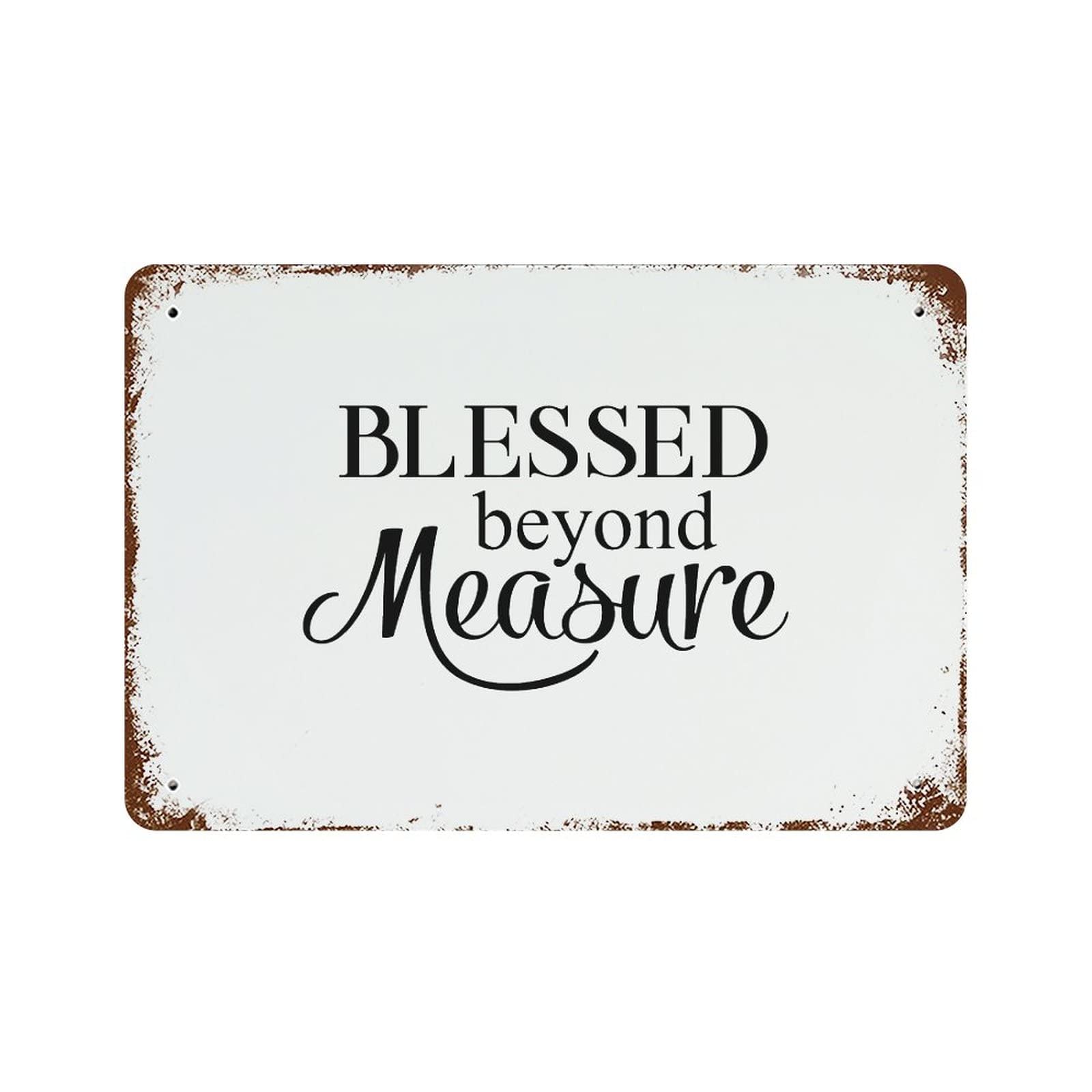 Plaque en étain Blessed inspirante, décoration vintage pleine de gratitude