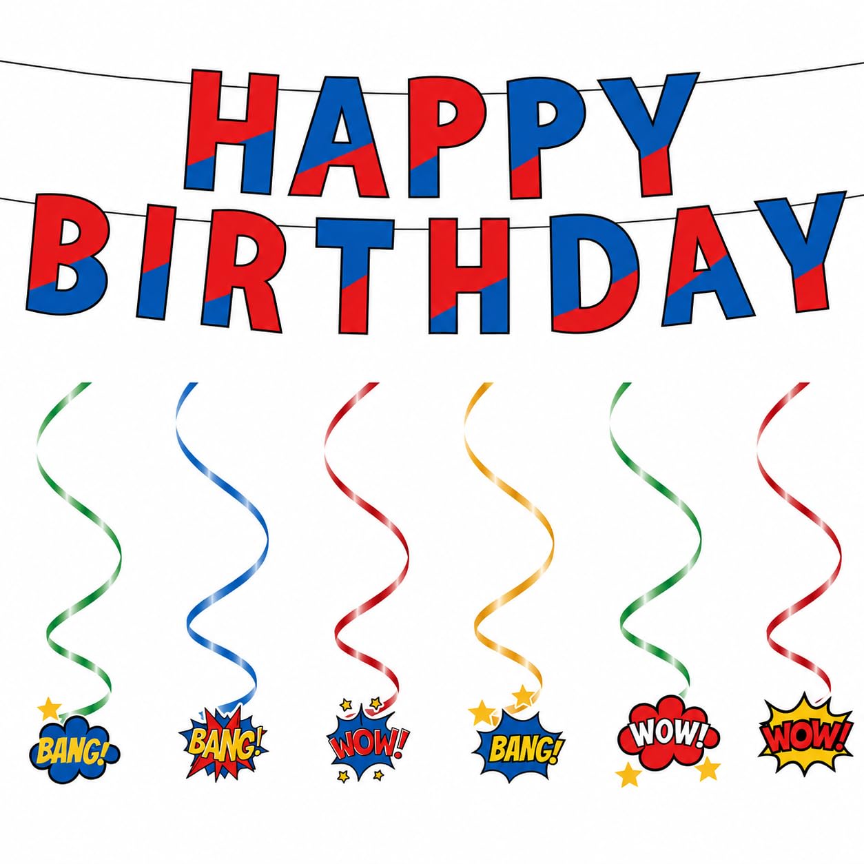 6Pcs Spider Birthday Decorations, Spider Theme Party Banners