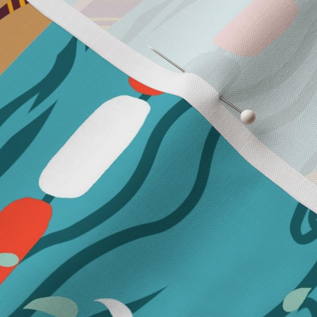 Spoonflower Fabric - Swimming Ladies Blue Water Fun Outdoor Sports Swim Pool Printed on Petal Signature Cotton Fabric by The Yard - Sewing Quilting Apparel Crafts Decor