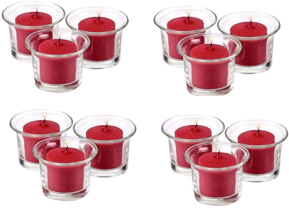 FYUGO Tea Light Glass Candle Holder and Clear Glass Holders Ideal for