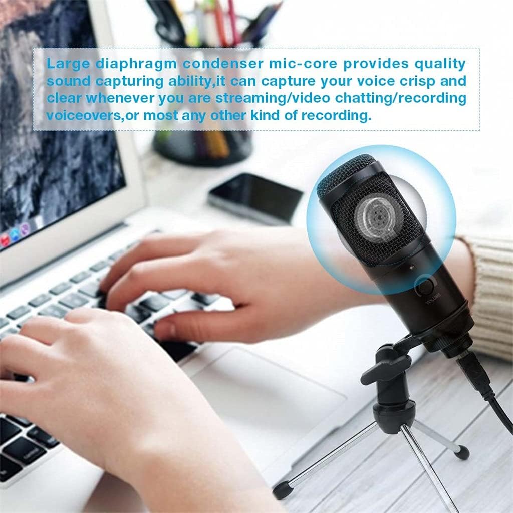 Professional USB Microphone Condenser Studio Microphones for Computer Laptop Recording Singing Gaming Streaming