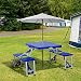Outsunny Mesa Maleta de Camping Plegable Portátil 4 Asientos y Agujero Sombrilla...