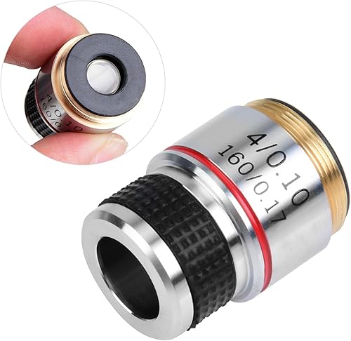 Miniatura 3 de Oumefar Distancia conjugada 160 0,17 de la lente 185 de los objetivos acromáticos del plan estándar del microscopio compuesto 4X con el cuerpo del