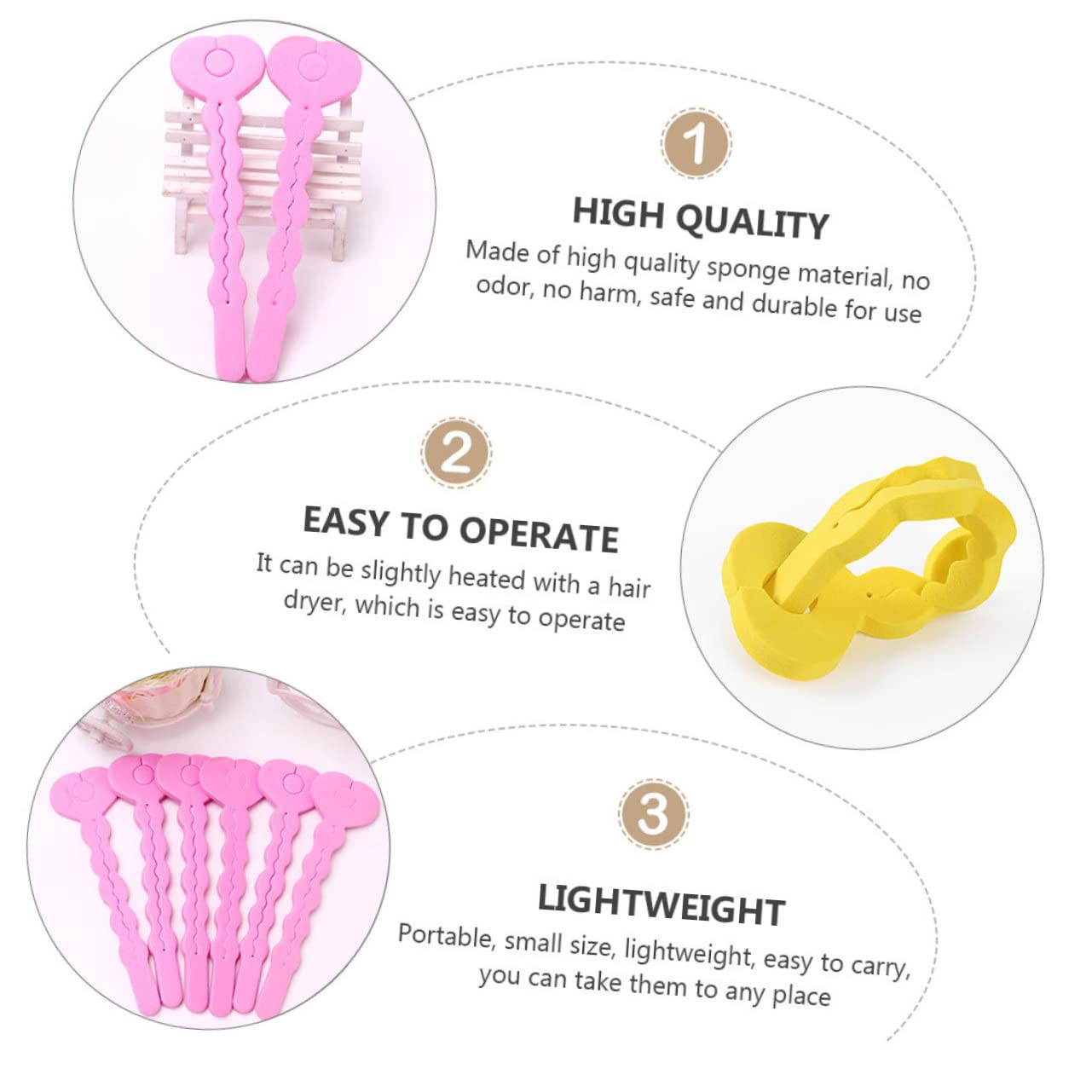 FRCOLOR 72 piezas esponja rizador de pelo en espiral rulos Diy peluquería herramientas de peluquería esponjas de belleza rulos calentados rulos de pelo rodillo de estallido rollo rizado caliente
