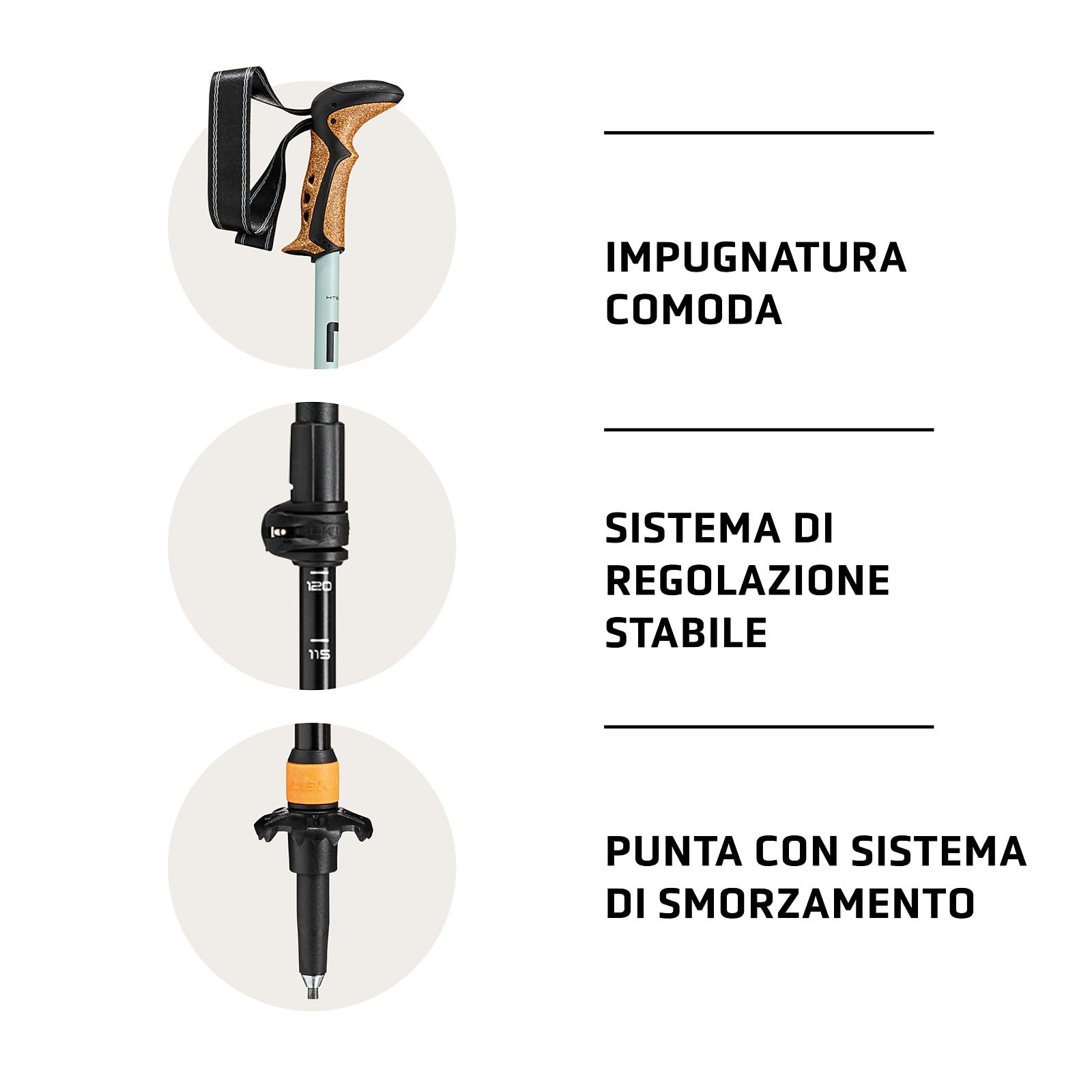 Leki Khumbu Lite As - Bastoncini da Trekking Unisex Adulto