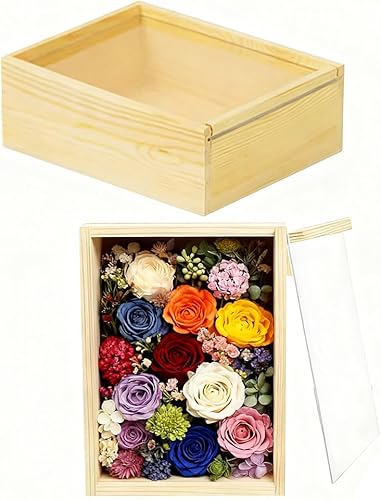 YCOSAN 2 cajas de madera sin terminar, 7.9 x 5.9 x 2.7 pulgadas, cajas rectangulares grandes de madera con tapa para suministros de regalo de fiesta