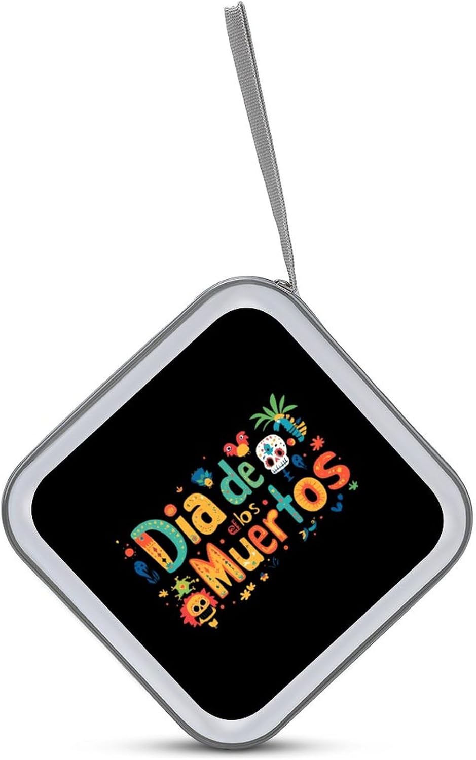 Día De Los Muertos CD Case Portable DVD Storage Box CD Wallet Holder Binder Organizer for Car Home