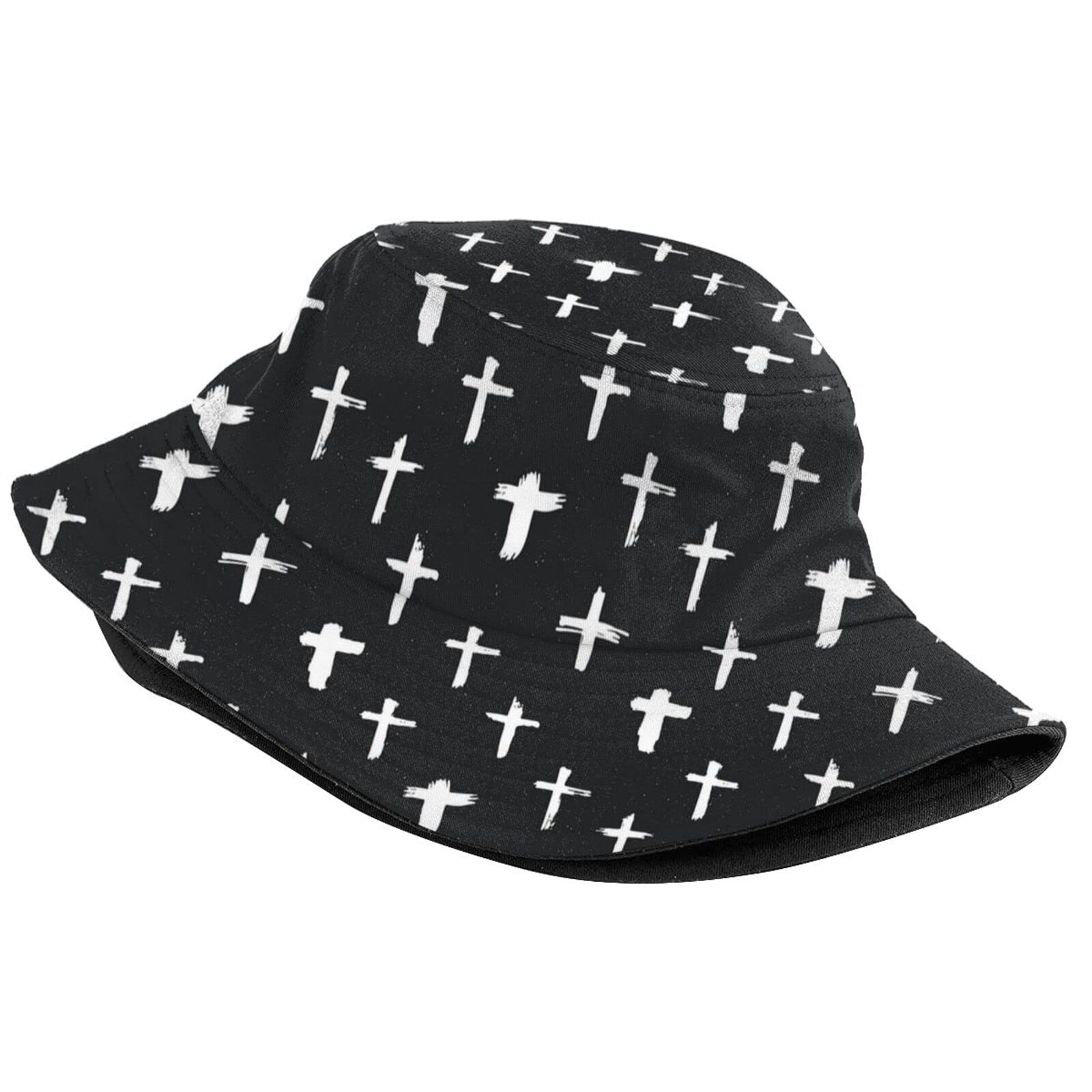 Christian Jesus Cross Bucket Hat Packable Wide Brim Hats Summer Travel Sun Cap Outdoor Jesus Fisherman Hat for Women Men